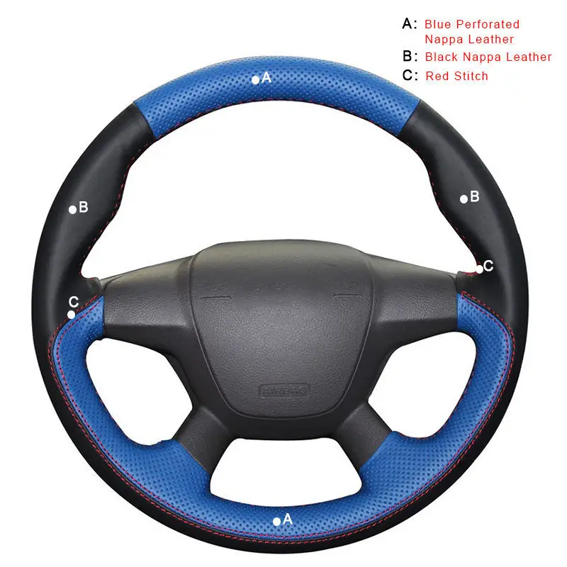 Top Layer Leather Оплетка автомобиля на рулевом колесе Крышка для Ford Focus 3 2012- Kuga Escape 2013- C-MAX 2011- авто кожаное колесо крышка - Название цвета: Top Layer Leather