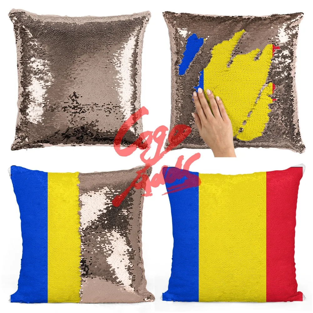 Румыния Декоративные диванные подушки Реверсивный Русалка блесток Подушка