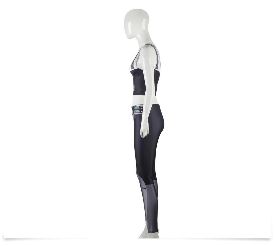 Cosplay Darth Vader Yoga Sets Skinny Leggings Crop Top Black Star Wars Women Sports Vest Sleeveless High Waist Pants |