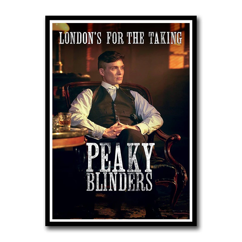 Movie TV Peaky Blinders White Coated Paper Posters Wall Decor Painting for Living Room Home Decoration Frameless
