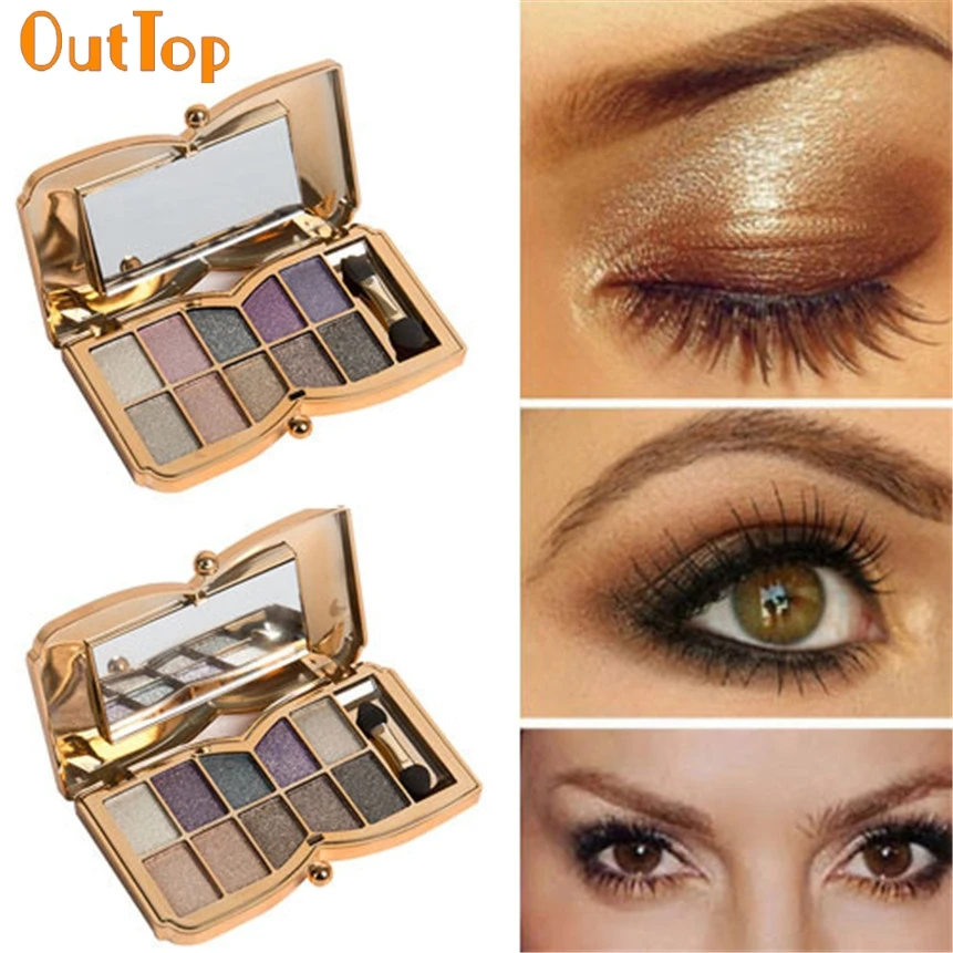 OutTop Beauty Fashion 1 коробка 10 видов цветов мерцающие тени для век Палитра теней