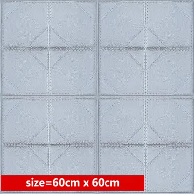 Gray 60cm x 60cm 3d настенные наклейки для гостиной, спальни, стены, юбки, кирпичные обои, настенная плитка с фоном, водонепроницаемые самоклеящиеся обои - Цвет: Gray 60cm x 60cm