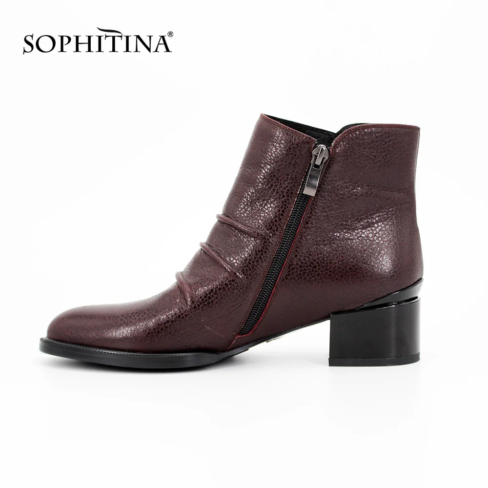 SOPHITINA ботинки женские зимняя женская обувь полная натуральная кожа на молнии