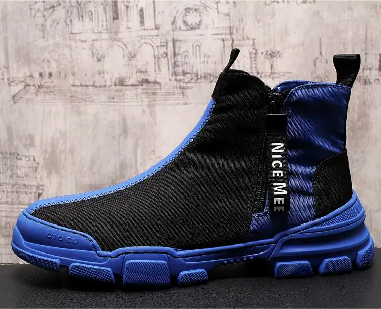 ERRFC/роскошная дизайнерская мужская белая повседневная обувь с высоким берцем из дышащего сетчатого материала; сезон весна-осень; трендовая Мужская обувь для отдыха синего цвета; Hombre Zapatos