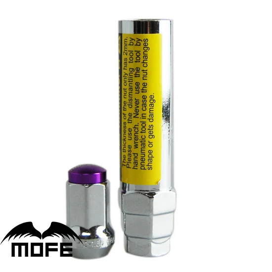 

Mofe Anti-theft 35mm Aluminum Cap Steel Wheel Racing Lug Nuts Purple M12 * P1.5