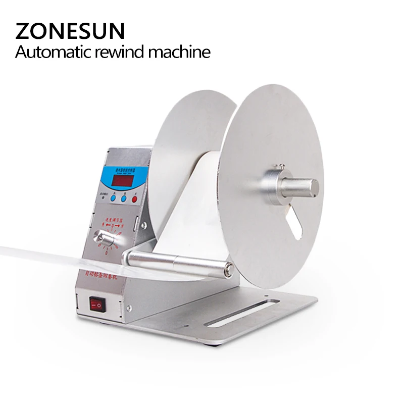 ZONESUN этикетка перемотка для одежды стирка этикетка штрих-код этикетка Цена тег самоклеющиеся этикетки наклейка Скорость регулируется