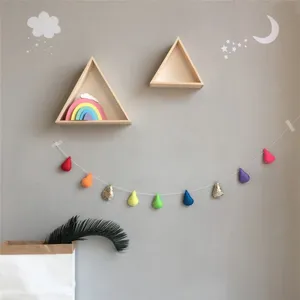 Скандинавская фетровая гирлянда в виде капель дождя Ins, настенное украшение, баннеры с каплями воды, украшение для детской комнаты, реквизит магазина детской одежды