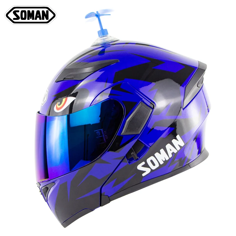 Soman Полнолицевой шлем с декором мотоциклетного шлема Bamboo Raft Street rbike Casco Capacete de Moto DOT