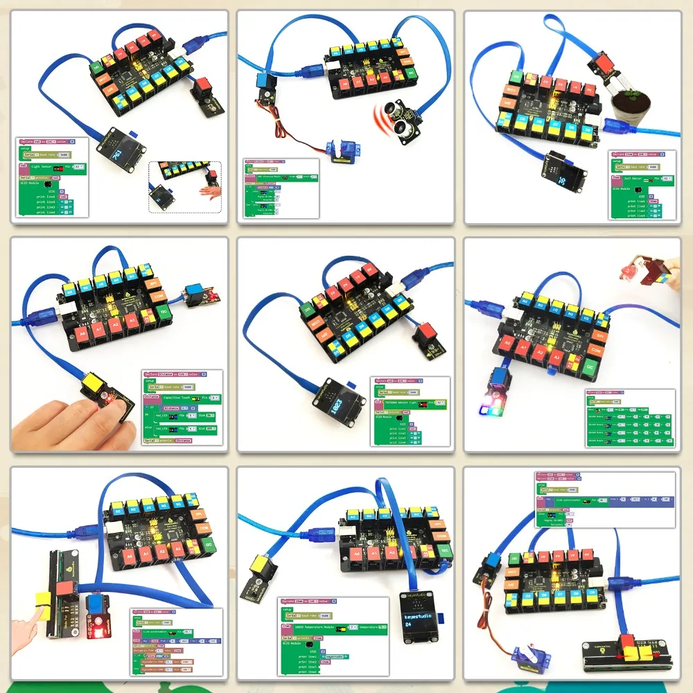 Keyestudio легкий разъем RJ11 Ultimate Starter Learning Kit для Arduino STEM EDU/совместим с Mixly