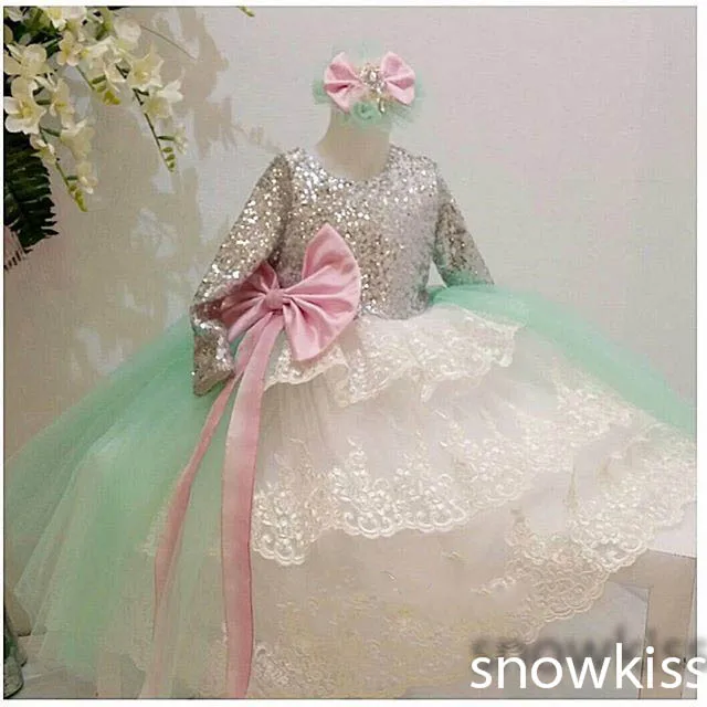 Новинка красивые Бальные платья с длинными рукавами расшитые блестками круглым