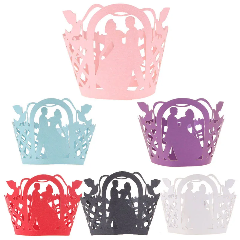 12 шт./лот бумажные кружки обертки для торта украшения стола свадьбы дня рождения