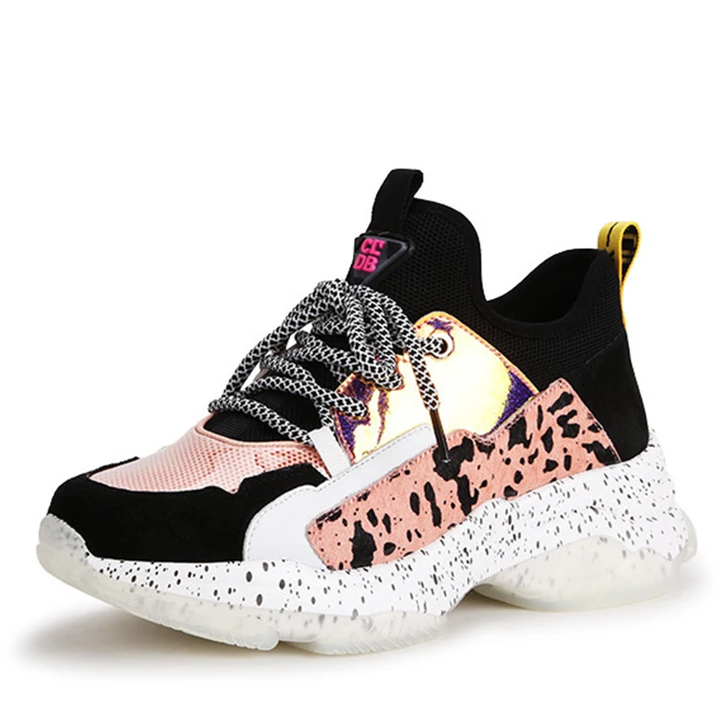 19B20 pink DORATASIA/Новинка года; Лидер продаж; женские кроссовки из меха пони; замшевая обувь из коровьей кожи; женская обувь на плоской платформе; сезон лето; большие размеры 35-42 - Цвет: 19B20 pink