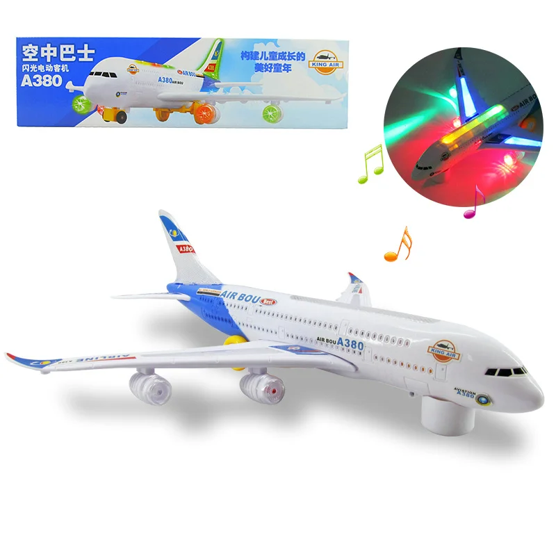 Новый свет музыка Универсальный воздух a380 самолет модель мигающий Звук