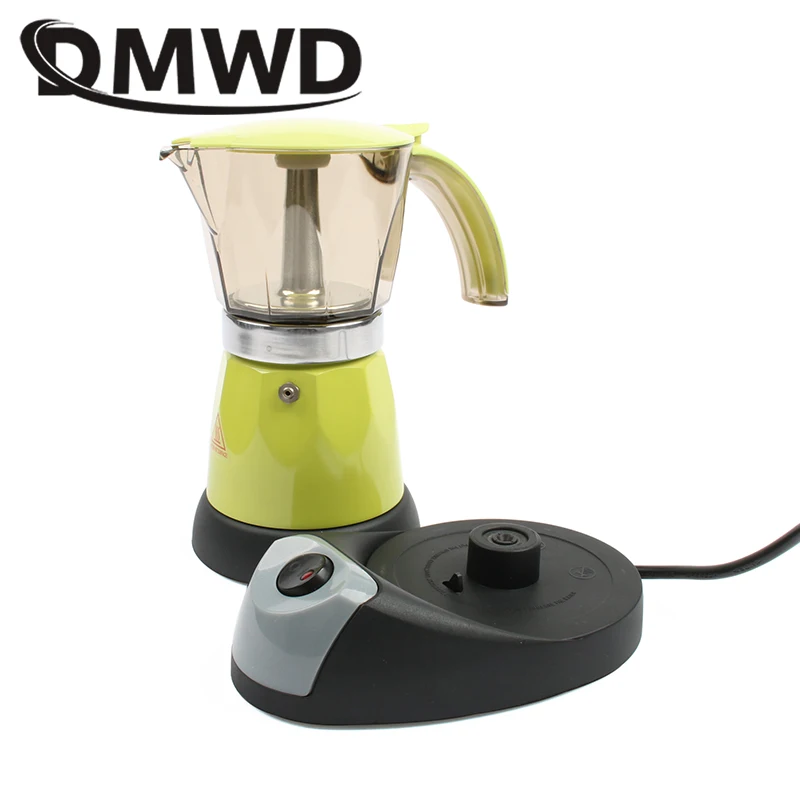 DMWD электрическая Кофеварка Moka, итальянский эспрессо, латте, Кофеварка, около 300 мл, кофейник, Перколятор, кофейные инструменты, 200 в, штепсельная вилка европейского стандарта