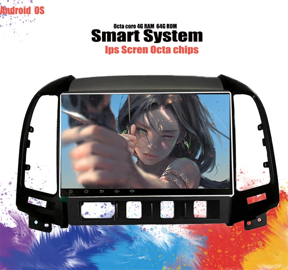 2Din Android 10 0 9 &quotGPS автомобильное радио для HYUNDAI SANTA FE 2005 06 2007 2008-2012 dvd экран 6 + 128G