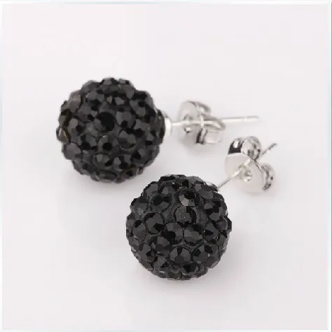 Free shipping wholesale diamond crystal beads styd earrings shamballa stud earrings|beaded circle earrings|beads prayerearring post |