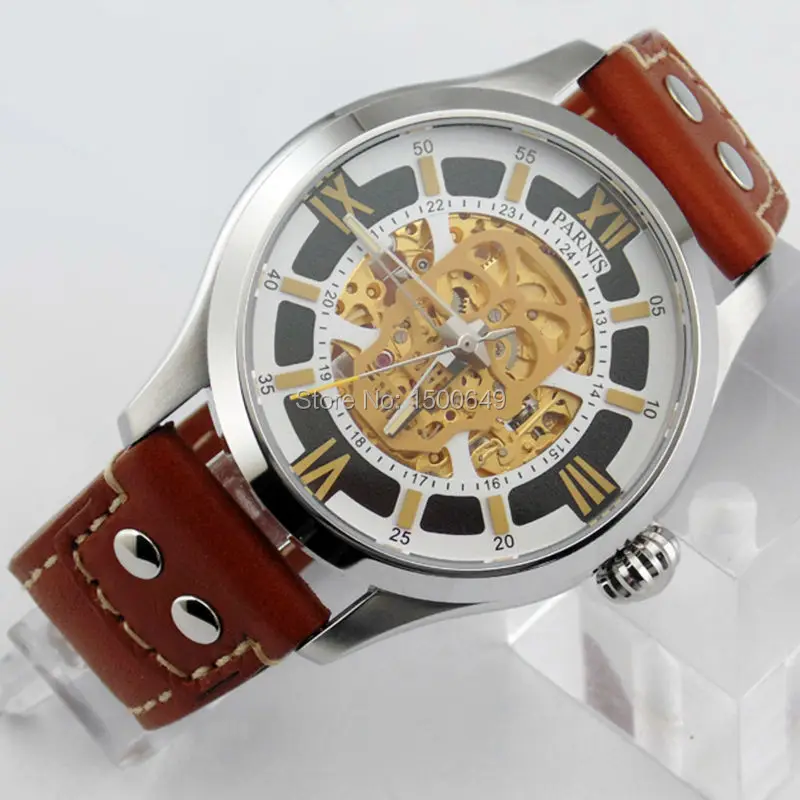 Parnis с сапфирами glass 45 мм стальной чехол Miyota Automatic Move men t мужские часы 1804 | Наручные