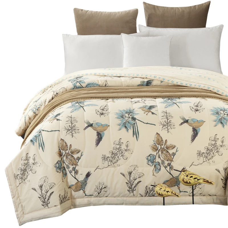 Американский стиль пастырской птицы печати кашне хлопок Лето 100% twin queen размеры
