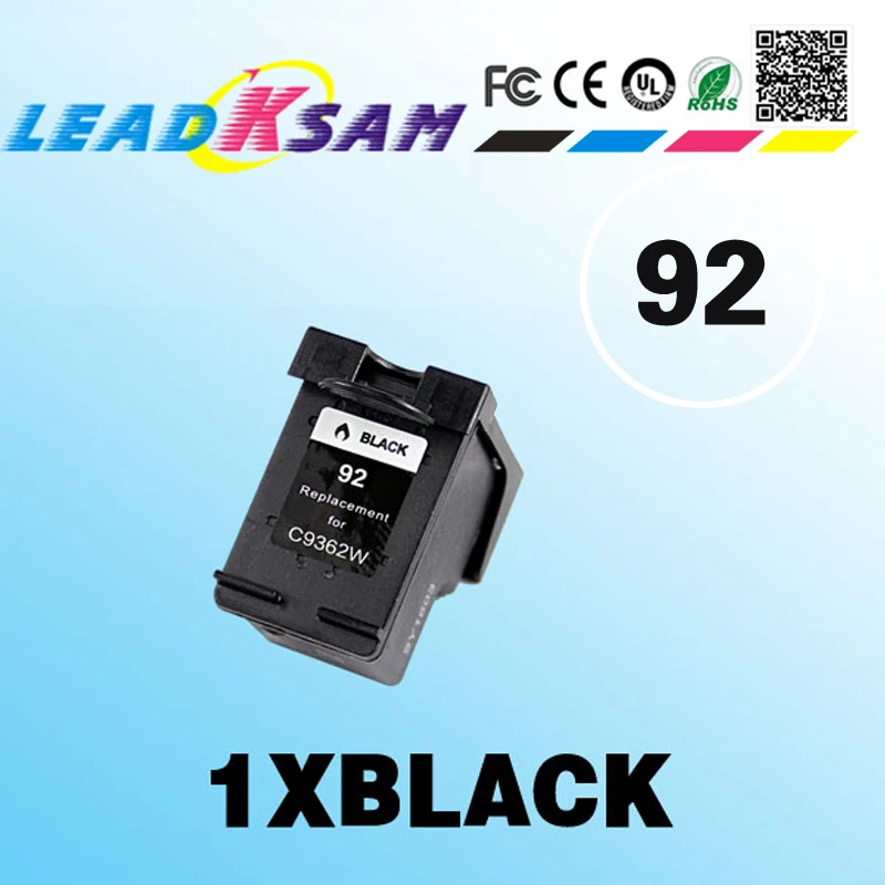 Заменить на Картридж с черными чернилами 92 совместимый принтером hp92 C9362W PSC 1500 1510