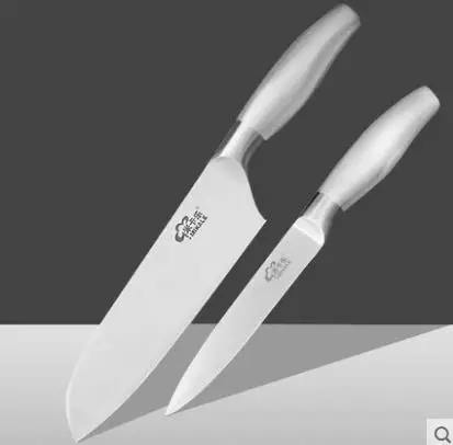 santoku with paring Полный набор кухонных ножей из нержавеющей стали, бытовой многофункциональный нож для нарезки мясные овощные ножи для фруктов, инструмент для нарезки - Цвет: santoku with paring