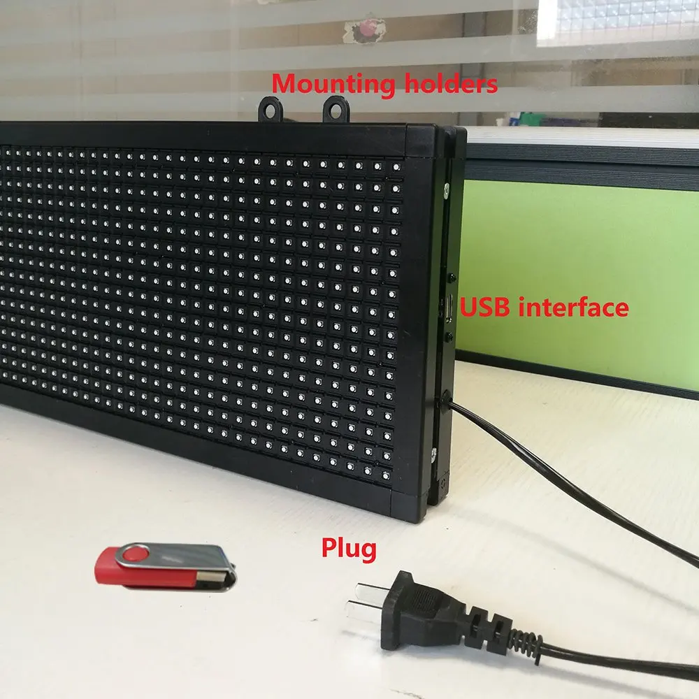 P10 SMD СВЕТОДИОДНЫЙ знак 39 &quotх 8&quot Крытый RGB WI-FI светодиодный Программируемый