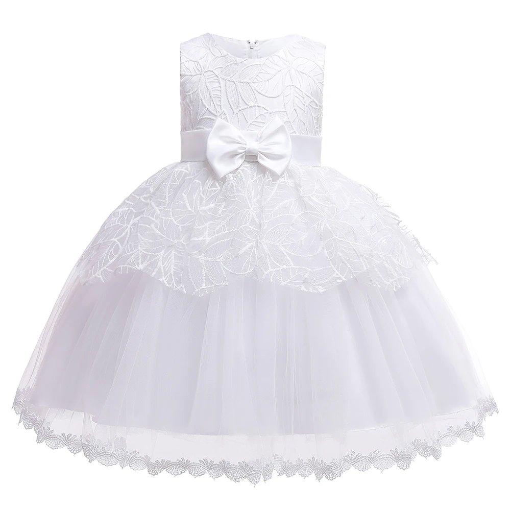 white It's Yiya/Платья с цветочным узором для девочек 5 цветов, длинное платье для девочек без рукавов с круглым вырезом, пышные платья Vestidos De Noches Para Ninas 855 - Цвет: white