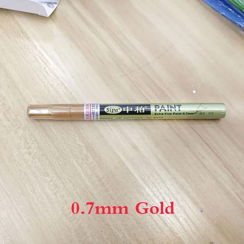 0.7mm Gold 14 цветов водонепроницаемая заплатка для автомобильной покрышки протектора CD металлическая Перманентная краска Марка Граффити масляная Марка косметический карандаш цвет заполняющий художественная живопись stat - Цвет: 0.7mm Gold
