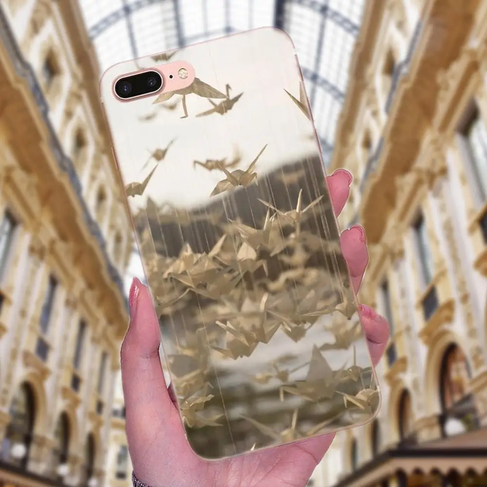 Японский рисунок оригами Crane из ТПУ для Huawei P7 Honor 4C 5A 5C 5X 6 6C 6A 6X 7 7X 8 9 V8 V10 Y3II Y5II Y6II G8 Play