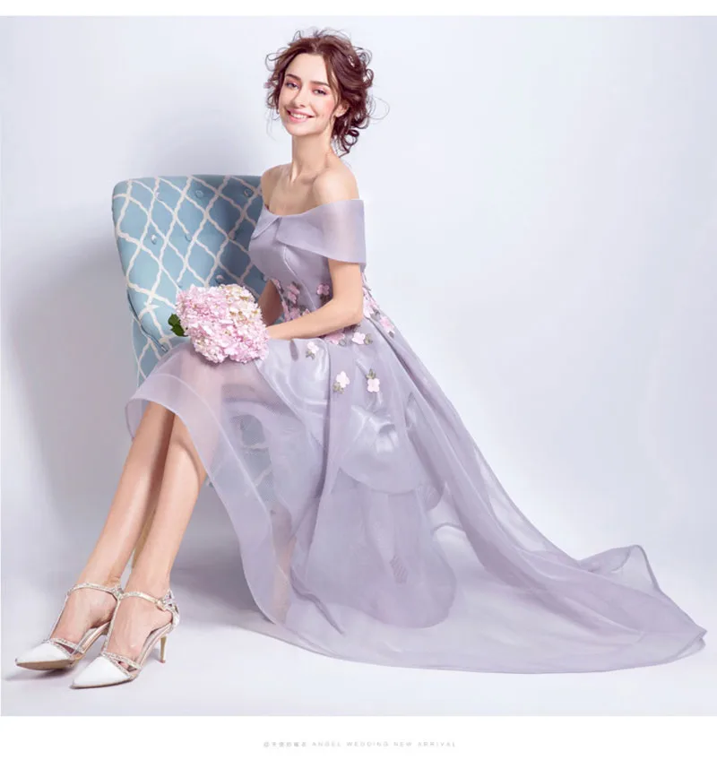 Платье для выпускного вечера с вырезом лодочкой и цветами|prom dresses 2017|low prom dressesprom |