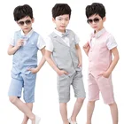 4 шт., комплект одежды для мальчиков, с жилетом и шортами