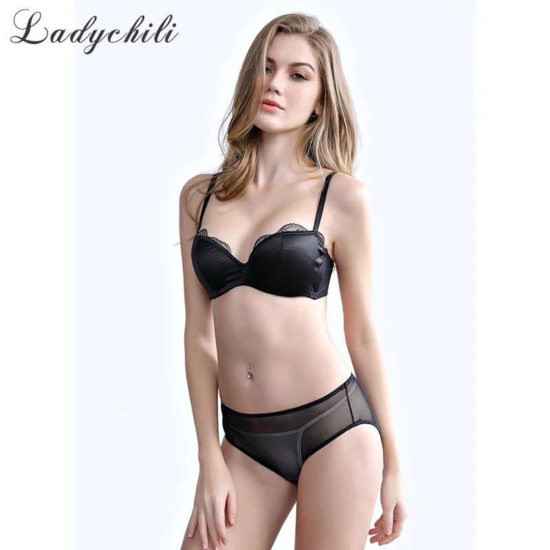 Ladychili Wome интимный Европейский стиль бесшовный цельный атласный бюстгальтер и