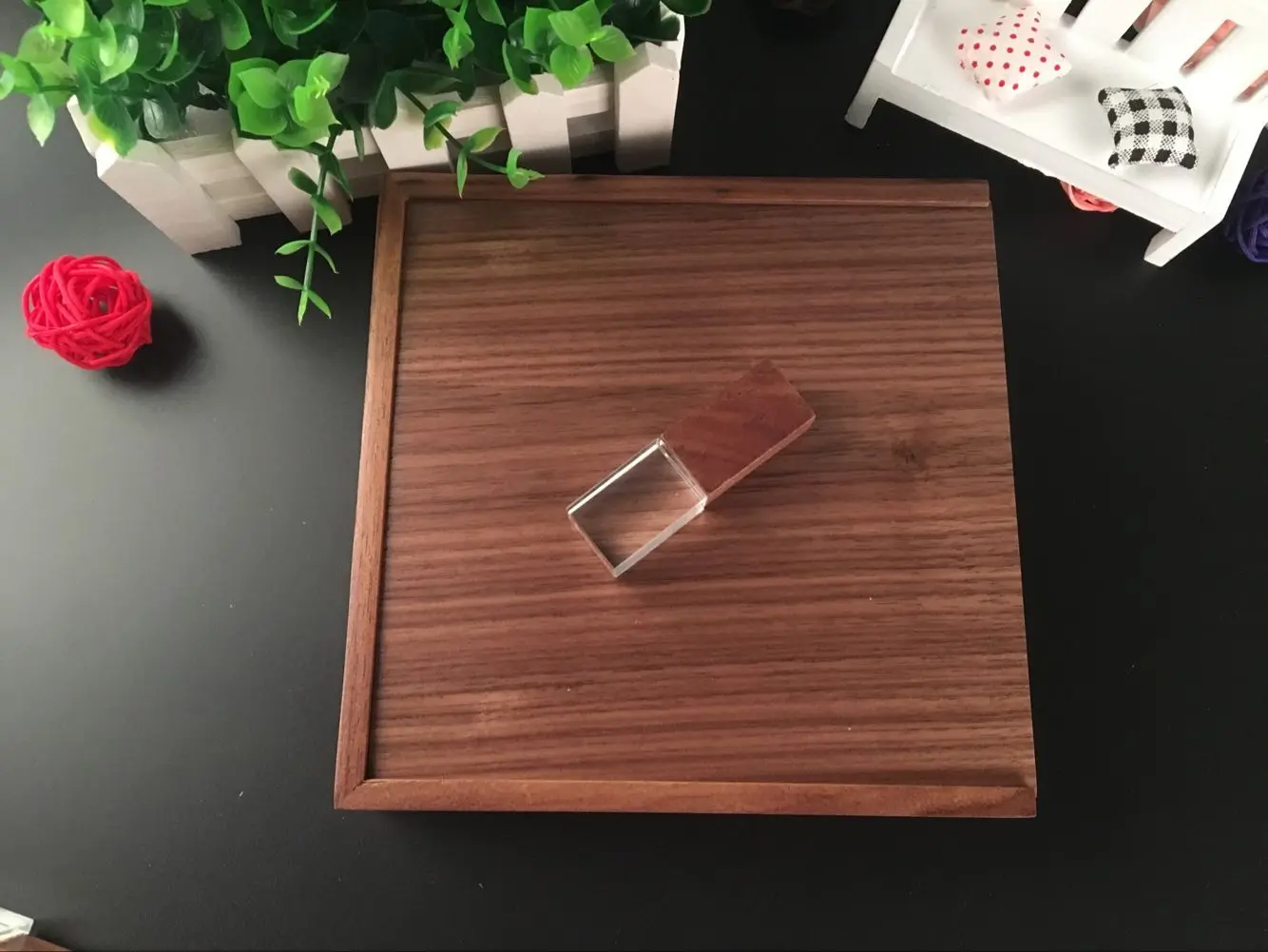 100% Горячее предложение орех Кристальный USB с альбом фото коробка соломинки 2 0