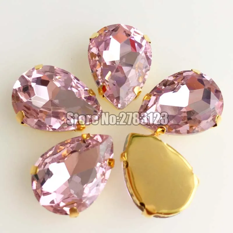 Бесплатная доставка розовый цвет стеклянный кристалл AAA камни в форме когтей