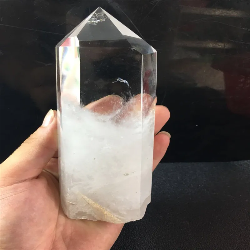 1 kg, about 11-13 cm long, natural white crystal pillars, clear crystal specimens, crystal household decorations