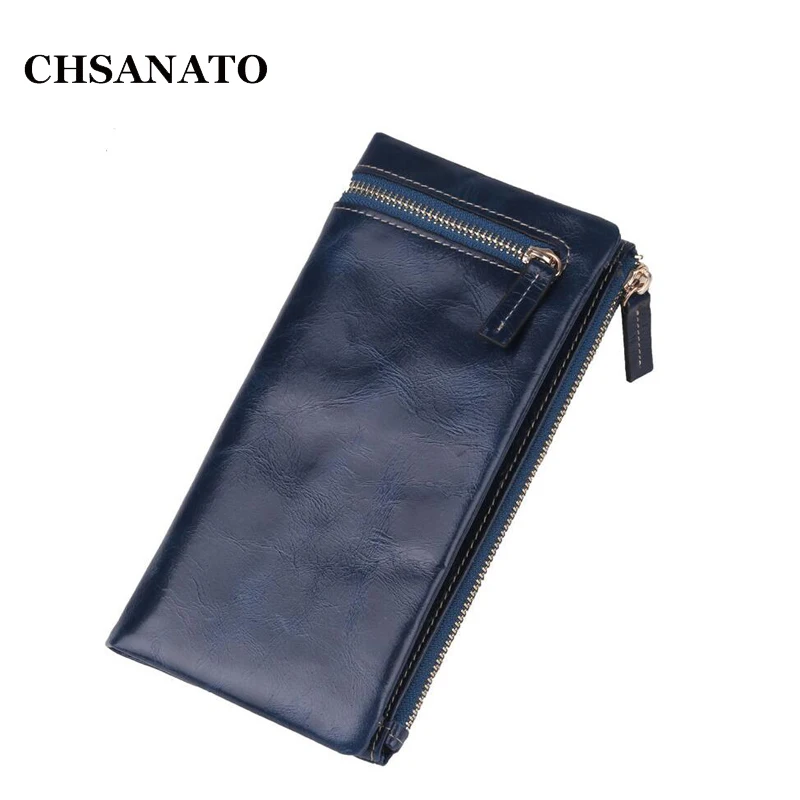Женский кошелек CHSANATO длинный из натуральной кожи|carteira feminina|wallet longwomen wallets |