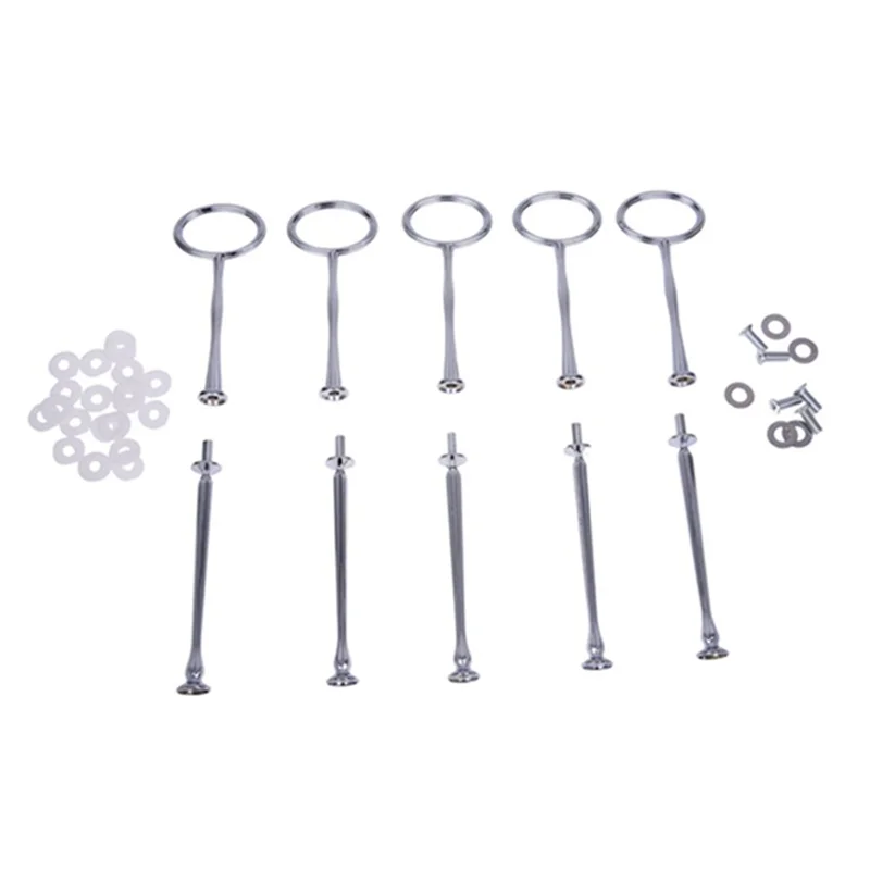 5 свадебные Металлические 2 Яруса Торт Стенд Центр ручки стержни фитинги