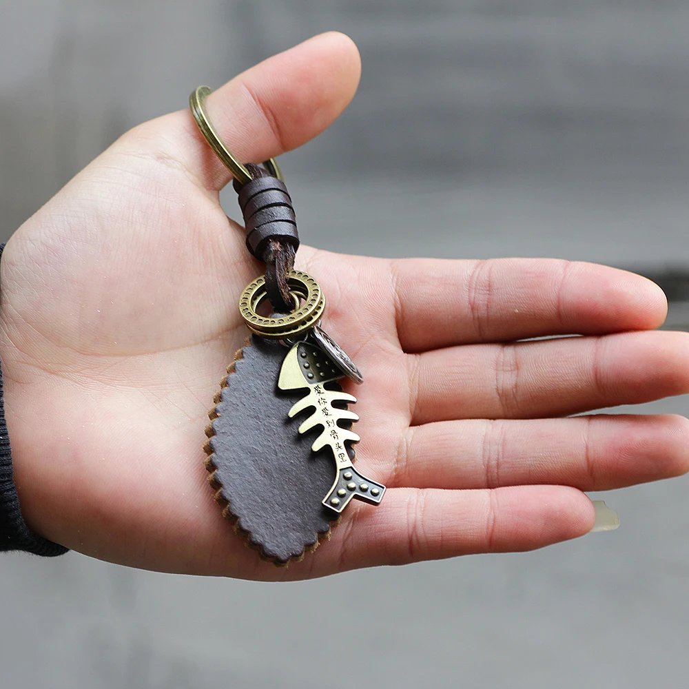 Новое поступление весны 2019 брелок из сплава в виде рыбьей кости модное
