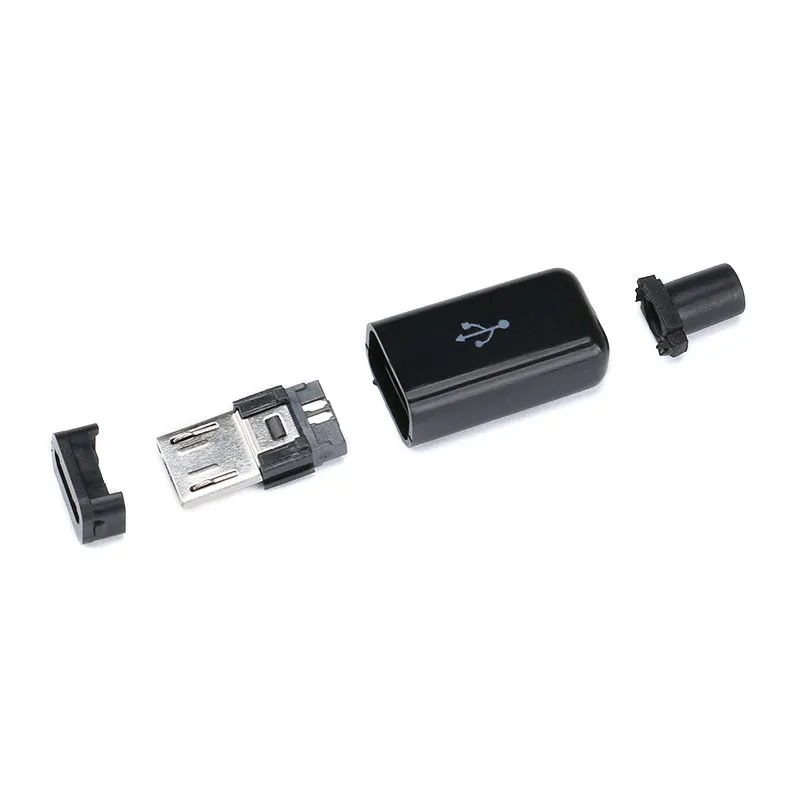 5 шт./компл. 4 в 1 набор разъемов для штекеров Micro USB с крышкой черный белый |