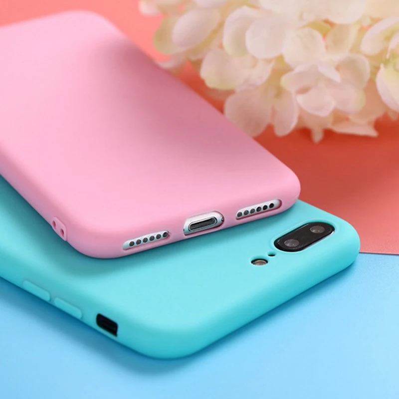 Soft Silicone TPU Cases Candy Color Phone Cover for iPhone 5 5S 6 6S 7 Plus Ultra Thin Back Capa Shell Coque Skin Funda VQ328 |