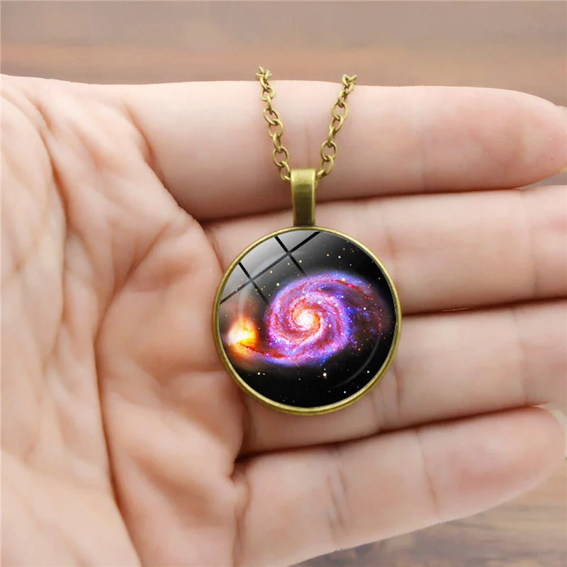 Galaxy Necklace Nebula Jewelry Orion Universe Pendant Gifts For Men Art Photo Glass Cabochon Necklaces | Украшения и аксессуары