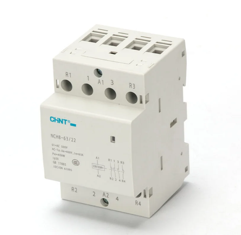 CHNT CHINT NCH8 63 модульный бытовой контактор переменного тока 220В 230В AC 50/60 A 1NO 1NC 2NO