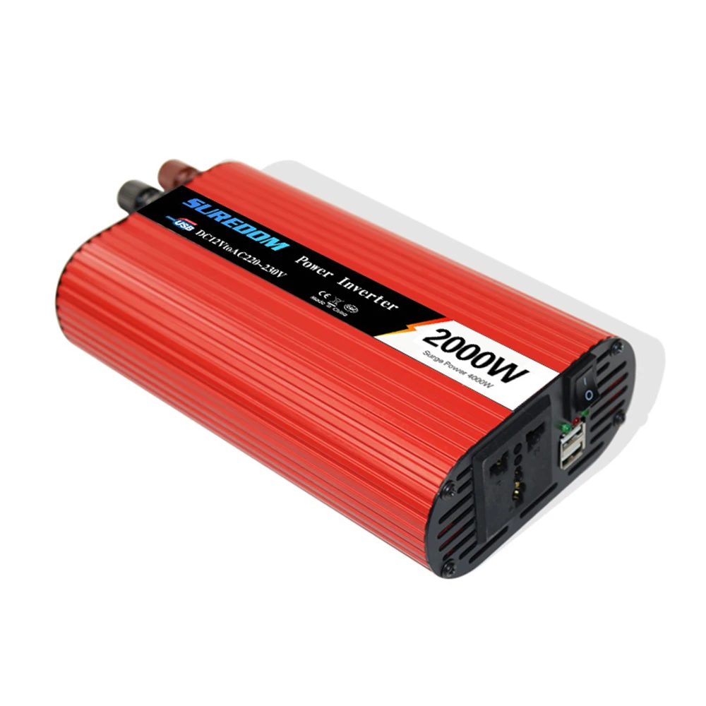 DC12V к AC220V 2000 Вт модифицированный синусоидальный двойной USB портативный