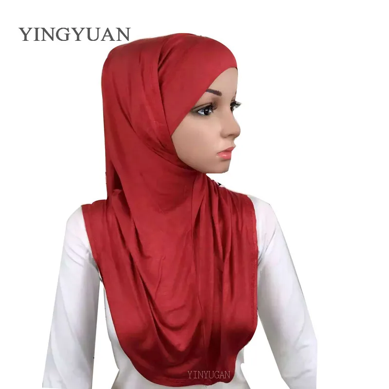 LJ6 модал из двух частей мусульманский хиджаб шарф модный повязка на голову -