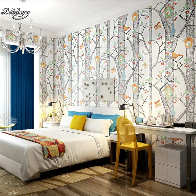 Обои для спальни гостиной ТВ фона обои с изображением американских деревьев