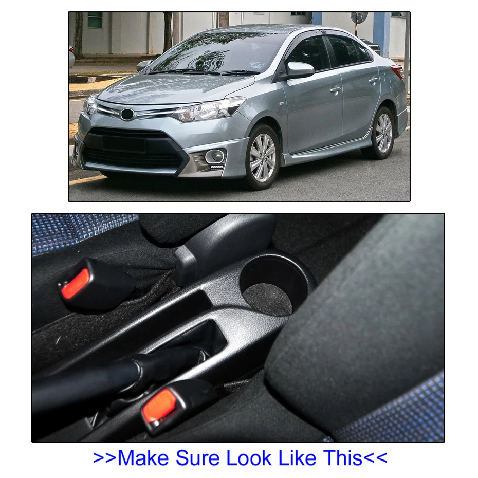 Центральный подлокотник Xukey для Toyota Yaris L Sedan Vios- консольный центр Черный Автомобильный ящик для хранения Пепельница