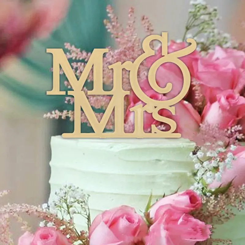 Деревянный Топпер для свадебного торта с надписью «Mr Mrs We Do Love Heart» для жениха и невесты, украшения для свадебного торта - Цвет: design 14 as photo