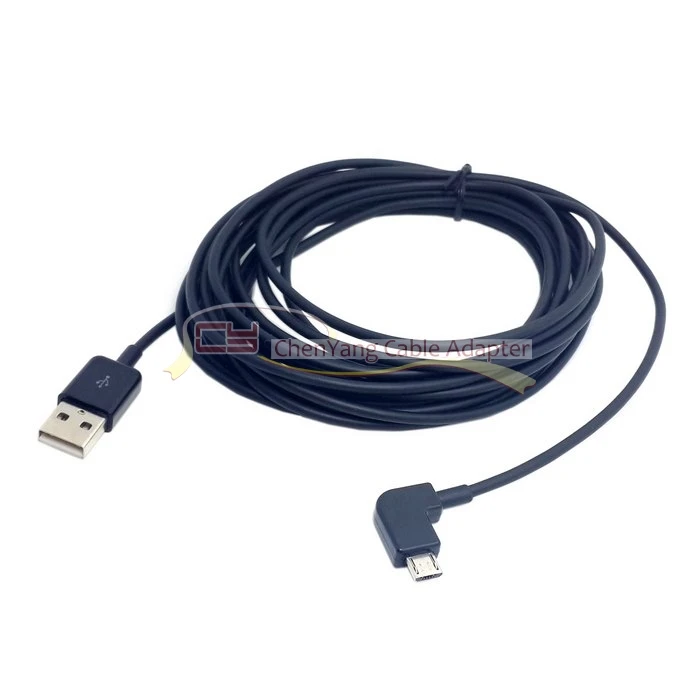 CY левый угловой 90 градусов Micro USB штекер к кабель для передачи данных телефона и