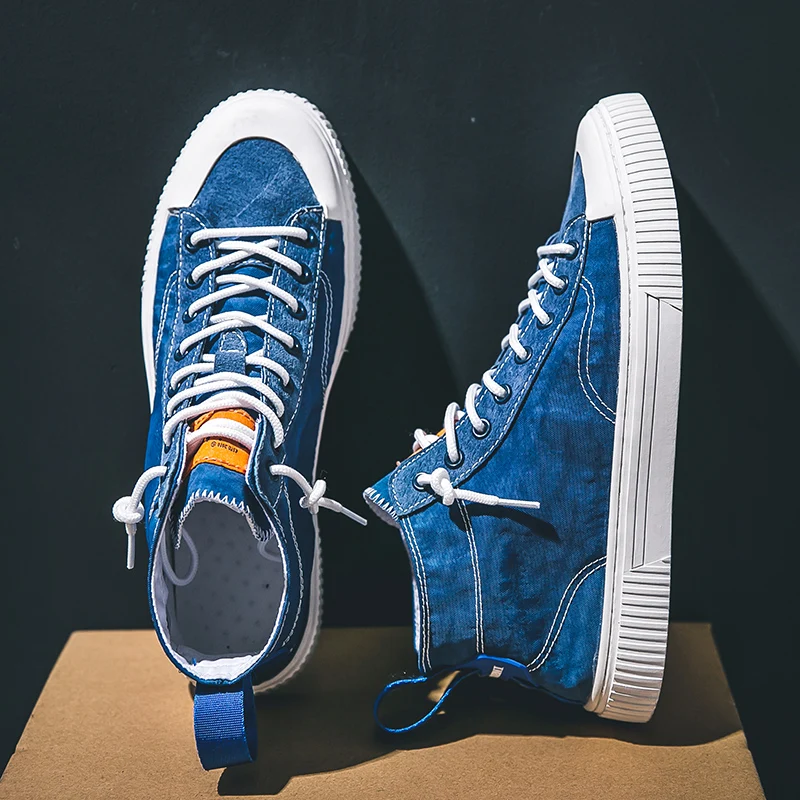2019 Hot Men Shoes Fashion Denim High Tops Sneakers Autumn Footwear For Man New Casual | Обувь
