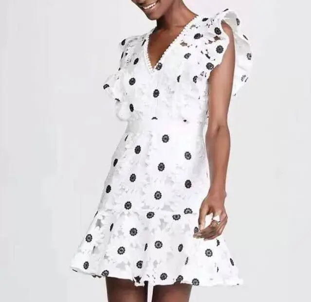 Белое Облегающее Платье наивысшего качества сексуальное платье в горошек без