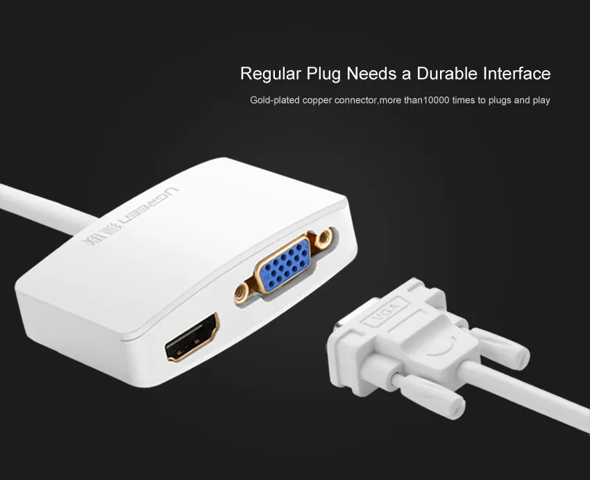 Ugreen 2 в 1 Thunderbolt 1/2 Mini DP к HDMI VGA кабель адаптер Mini DisplayPort к HDMI VGA конвертер для Apple MacBook Air Pro